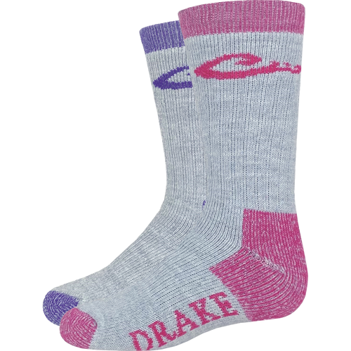 Youth Merino Wool Blend Boot Sock - 2 Pack, featuring heavyweight cushioning, moisture-wicking, and reinforced design for comfort and durability, ideal for active youth.