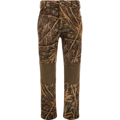 Endurance Jean Cut Wader Pant in camouflage with reinforced knees, featuring adjustable waist, front and rear pockets, and Agion Active X2® technology for scent control.