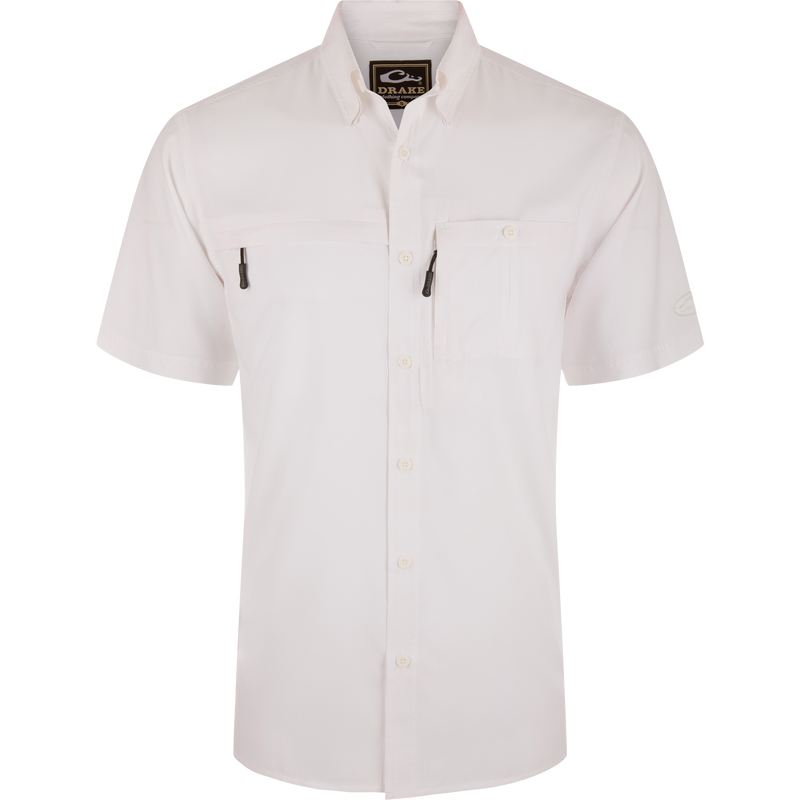 Americana 8-Shot Flyweight Shirt on mannequin, showcasing button-up design, dual chest pockets, and vented cape back, ideal for hunting or casual wear.