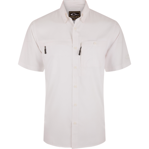 Americana 8-Shot Flyweight Shirt on mannequin, showcasing button-up design, dual chest pockets, and vented cape back, ideal for hunting or casual wear.