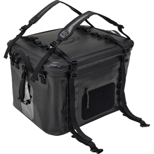 HND Carry All Collapsible Storage Bag with detachable backpack straps, MOLLE panel, and zippered pocket, designed for versatile, waterproof gear storage.