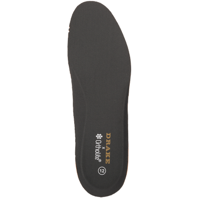Drake × OrthoLite black insole for the BMF1600 17 Rubber Boot, size 12, designed for comfort and durability with moisture-wicking and cushioning features.