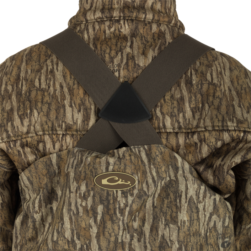 Uninsulated Guardian Elite HND Front Zip Waders: close-up of straps.
