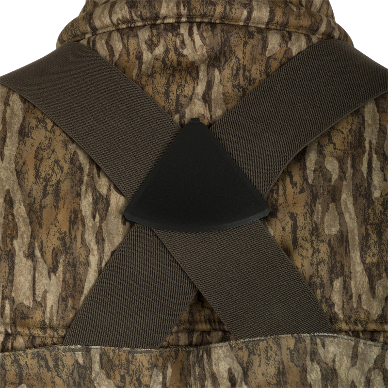 A close up of the Insulated Guardian Elite Vanguard Breathable Waders featuring straps.