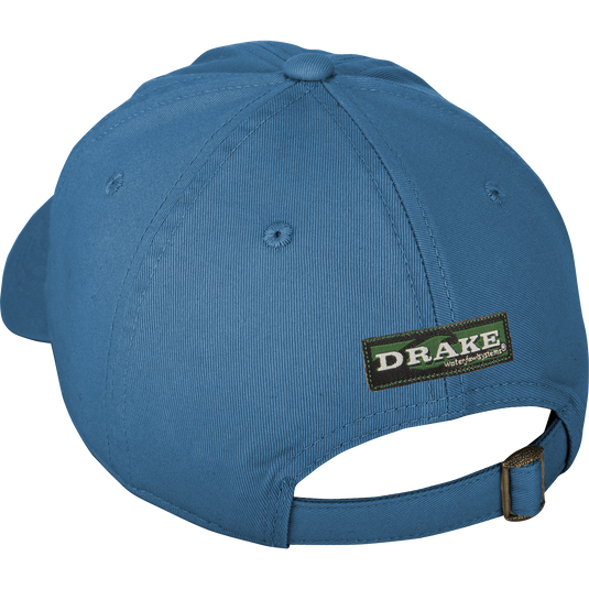Cotton Twill Cap with a low-profile design, brass buckle back strap, and contoured bill, made from 100% cotton twill for a comfortable fit.