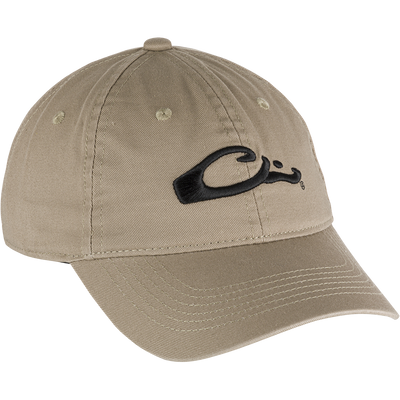 Cotton Twill Cap with a low-profile silhouette, brass buckle back strap, and contoured bill, crafted from 100% cotton twill for a comfortable fit.