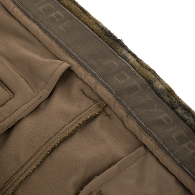 Midweight Hydrowool Softshell Pant with Scent Control, showcasing fleece-lined waistband, elastic stretch, and YKK™ zipper pockets for enhanced comfort and functionality in outdoor adventures.