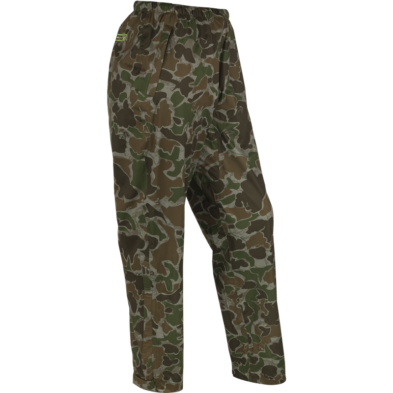 Ultralight waterproof pant with Agion Active XL scent control technology. 3-layer stretch fabric, packable, and 2 lower slash pockets.