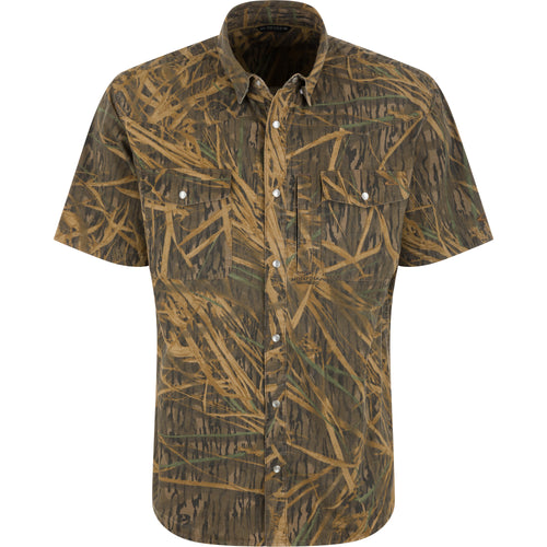 Cinco Ranch Western Acid Washed Short Sleeve Shirt