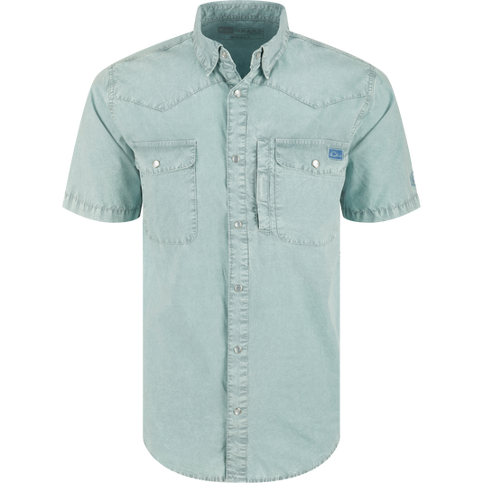 Cinco Ranch Western Acid Washed Short Sleeve Shirt