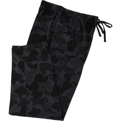 Drake Lounge Pant by Lifestyle in Old School Black is neatly folded on a white background.