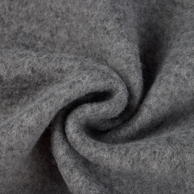 Close-up of the Fall Brake Sweater Fleece Vest by Sale, showing its soft grey fabric with a swirl pattern that highlights the fuzzy texture and cozy thickness.