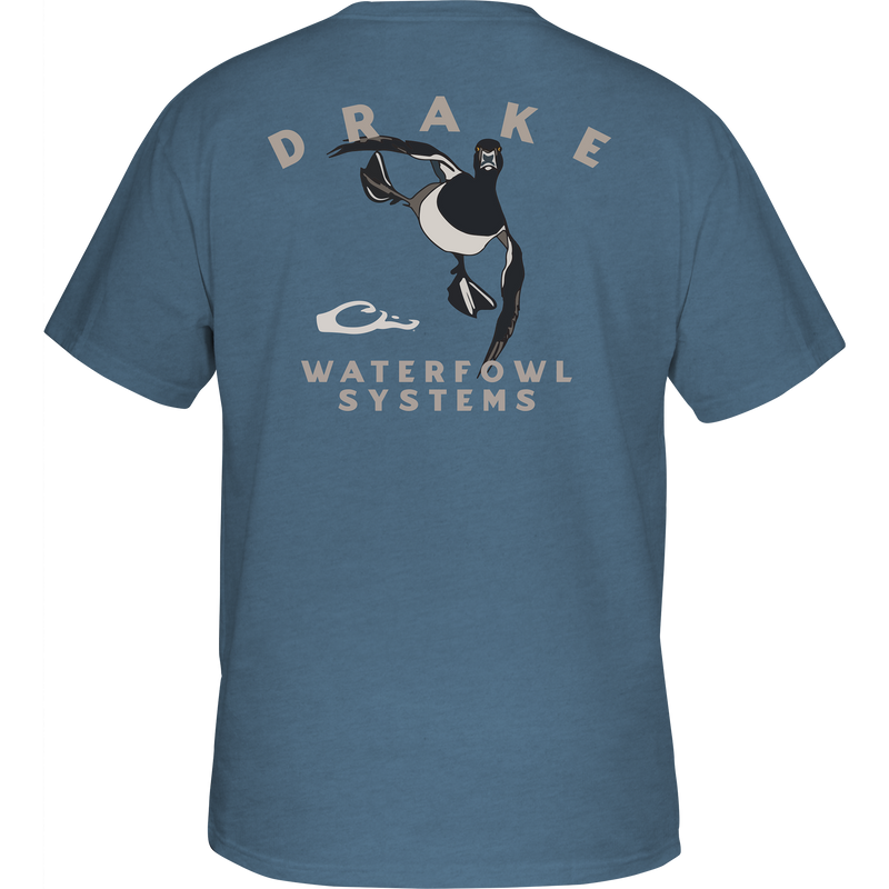 Youth Retro Ringneck T-Shirt featuring a Drake logo on the front and a Ringneck graphic on the back, made from a soft cotton-polyester blend.