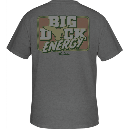 Big Duck Energy T-Shirt featuring a front pocket with Drake logo and back graphic, crafted from a soft cotton-polyester blend, part of Snark Graphic Tee Series.