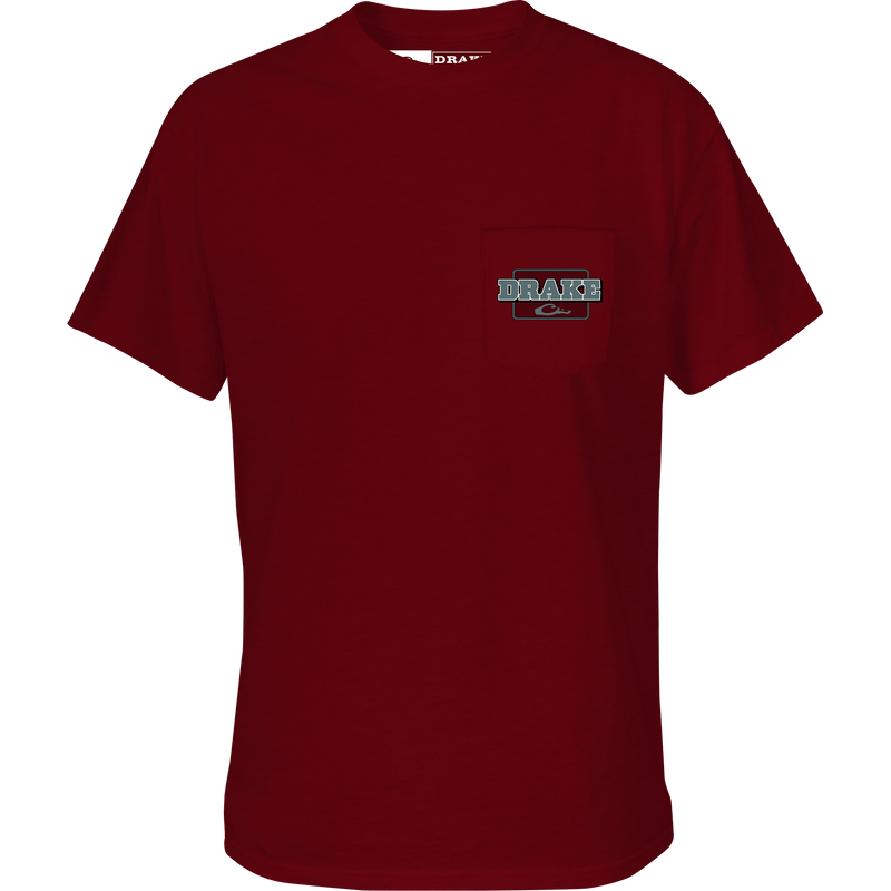 Big Duck Energy T-Shirt featuring front pocket with Drake logo and bold graphic on the back, crafted from a soft cotton-polyester blend.
