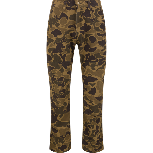 The Waterfowl Throwback 80 Field Pant in Old School Sport is a heavyweight cotton twill men’s field pant, shown front-facing on a white background with visible button and zipper.