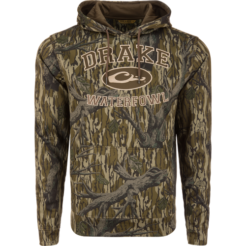 Performance Hoodie with anti-pilling shell, kangaroo pocket, and adjustable hood, designed for comfort and durability suitable for outdoor and casual wear.