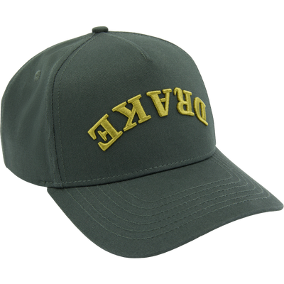 Drake X Lost Hat Easy 5 Panel Cap with curved bill and DAKAR embroidery, featuring a snapback and mid-crown design for stylish comfort.