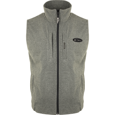 Heather Windproof Layering Vest, featuring vertical Magnattach™ and zippered chest pockets, designed for warmth and style, ideal for layering under jackets.