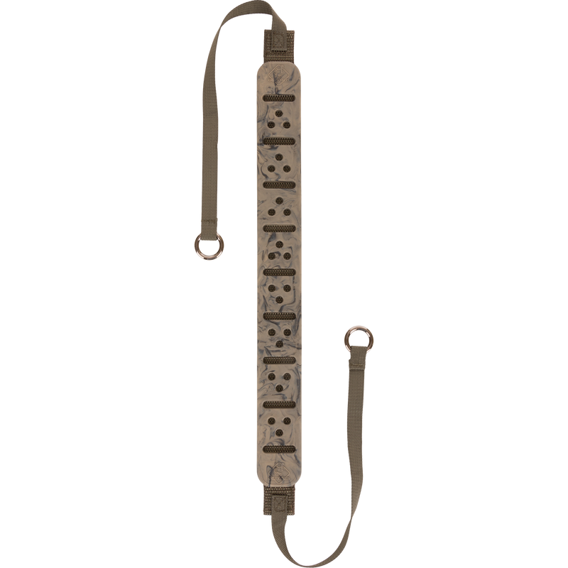 Turkey Tote with vulcanized rubber, polypropylene webbing, 13” non-slip shoulder pad, 10” tote straps, and metal slip ring for easy bird transport.