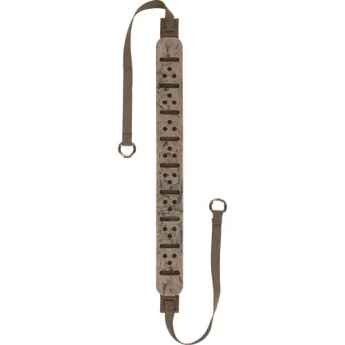Turkey Tote with vulcanized rubber, polypropylene webbing, 13” non-slip shoulder pad, 10” tote straps, and metal slip ring for easy bird transport.