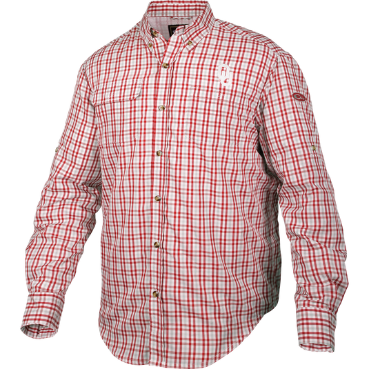 Oklahoma Gingham Plaid Wingshooter's Shirt Long Sleeve