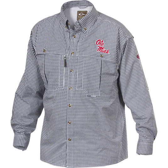 Ole Miss Plaid Wingshooter's Shirt Long Sleeve