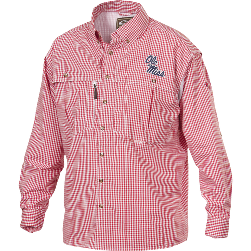 Ole Miss Plaid Wingshooter's Shirt Long Sleeve