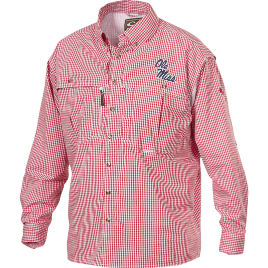 Ole Miss Plaid Wingshooter's Shirt Long Sleeve