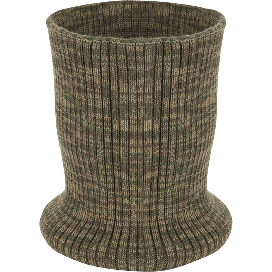 LST Wool Neck Gaiter, a knitted tube made of 100% wool. Great insulating material that wicks moisture and naturally hydrophobic. Perfect for maximum warmth in cold weather.