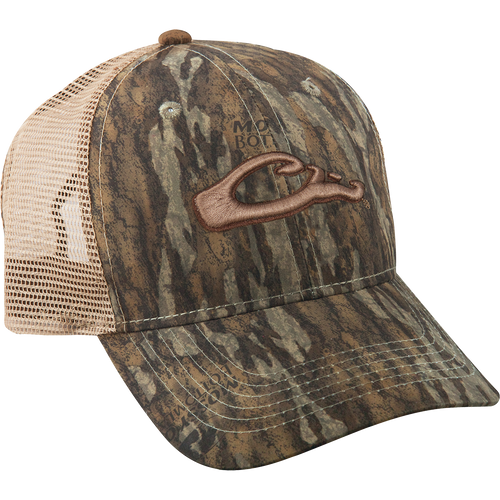 6-Panel Camo Mesh-Back Cap with Drake 