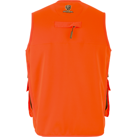 A fully functional youth Blaze Orange Vest with Agion Active XL®. Features vertical chest pockets, a front load game bag, and a large rear zippered pass-through storage pocket. Side entry fleece-lined hand warmer pockets for frigid days.