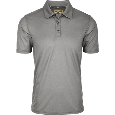 Heather Polo S/S: Timeless silhouette with textured fabric, open sleeves, and split tail hem. Moisture-wicking, quick-drying, and UPF sun protection.