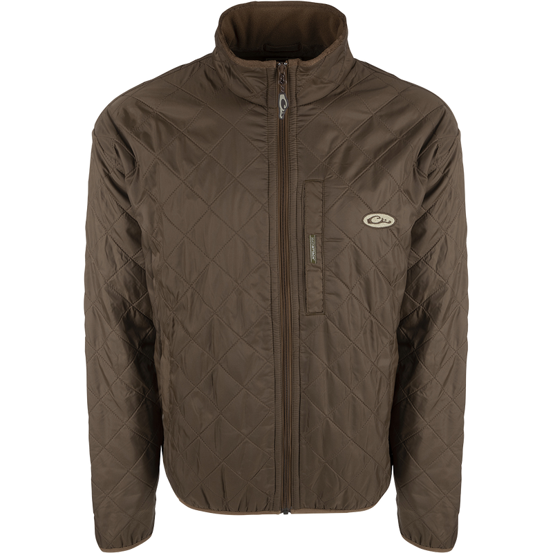 A Delta Fleece-Lined Quilted Jacket with vertical Magnattach™ pocket and fleece-lined slash pockets. Classic styling meets innovation in this comfortable, lightweight jacket from Drake Waterfowl. Ideal for casual or field use.