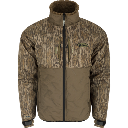 LST Guardian Flex Double Down Eqwader Full Zip jacket with windproof and waterproof upper body, synthetic double down insulation, and abrasion-resistant matte finish. Stay warm and dry in any conditions.