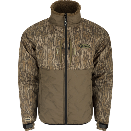 LST Guardian Flex Double Down Eqwader Full Zip jacket with windproof and waterproof upper body, synthetic double down insulation, and abrasion-resistant matte finish. Stay warm and dry in any conditions.