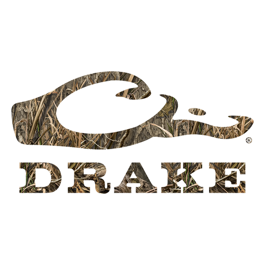 Drake Window Decal featuring a logo of a snake and a black and brown animal head. Made of outdoor die-cut vinyl, this 5